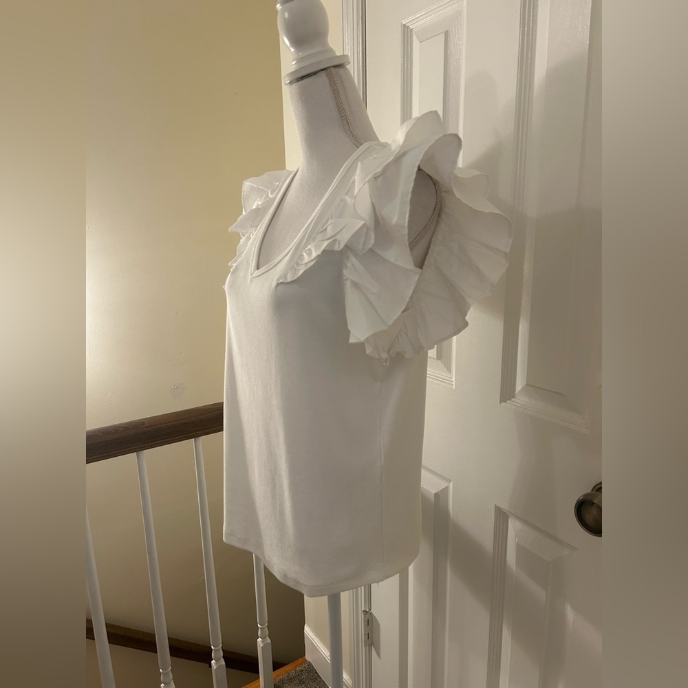 DONATED: Chico’s Flutter Cap Sleeve Top NWT! - Picture 12 of 12